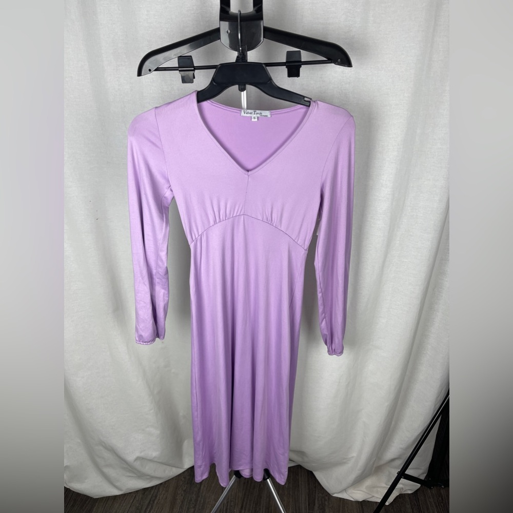 Velvet Torch Purple Long Sleeve MIDI Dress Size Large(12-14) NWT - Picture 4 of 16
